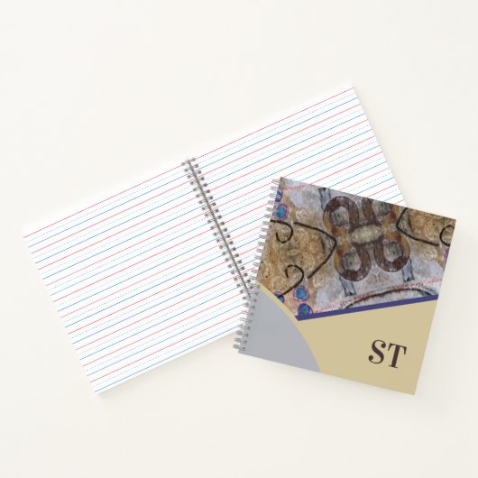 シンプル抽象芸術アモダンクセントイニシャル ノートブック (内部)