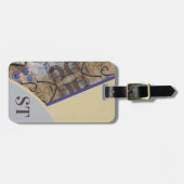 シンプル抽象芸術アモダンクセントイニシャルQRコード ラゲッジタグ (正面横)