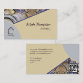 シンプル抽象芸術アモダンクセントQRコードロゴ付き 名刺 (正面/裏面)