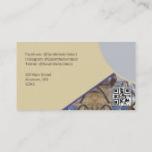 シンプル抽象芸術アモダンクセントQRコードロゴ付き 名刺 (裏面)