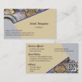 シンプル抽象芸術アモダンクセントQRコード付き 名刺 (正面/裏面)