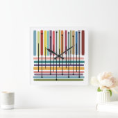 シンプル抽象芸術アーカラフルト スクエア壁時計 (ホーム)