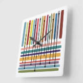 シンプル抽象芸術アーカラフルト スクエア壁時計 (傾斜)