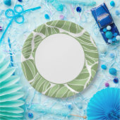 シンプル抽象芸術エレガントグリーン形状紙プレート ペーパープレート (パーティー)