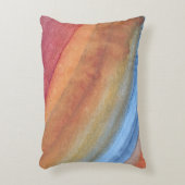 シンプル抽象芸術エレガントブラウンブルーレッドウォーター色 アクセントクッション (正面(垂直))