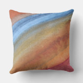 シンプル抽象芸術エレガントブラウンブルーレッドウォーター色 クッション (裏面)