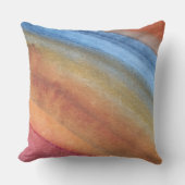 シンプル抽象芸術エレガントブラウンブルーレッドウォーター色 クッション (正面)