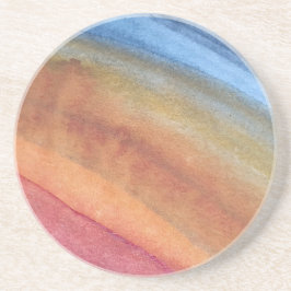 シンプル抽象芸術エレガントブラウンブルーレッドウォーター色 コースター