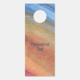 シンプル抽象芸術エレガントブラウンブルーレッドウォーター色 ドアノブサイン