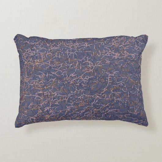 シンプル抽象芸術スレッドアートブルーパターン アクセントクッション (正面)