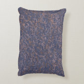 シンプル抽象芸術スレッドアートブルーパターン アクセントクッション (裏面(縦))