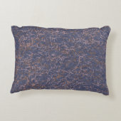 シンプル抽象芸術スレッドアートブルーパターン アクセントクッション (裏面)