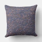 シンプル抽象芸術スレッドアートブルーパターン クッション (裏面)