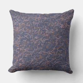 シンプル抽象芸術スレッドアートブルーパターン クッション