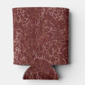 シンプル抽象芸術スレッドアートレッドパターン名前をカスタムする 缶クーラー (裏面)