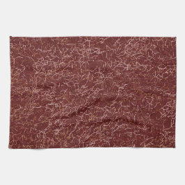 シンプル抽象芸術スレッドアートレッドパターン キッチンタオル