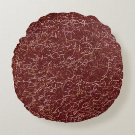 シンプル抽象芸術スレッドアートレッドパターン ラウンドクッション