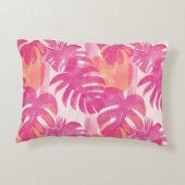 シンプル抽象芸術パター葉ンのモンステラ, f アクセントクッション (裏面)