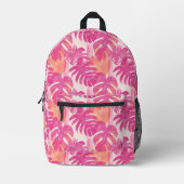 シンプル抽象芸術パター葉ンのモンステラ， f プリントバックパック (正面)