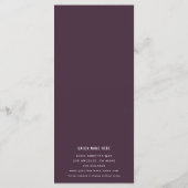 シンプル抽象芸術ピンクパープル価格表 メニュー (裏面)