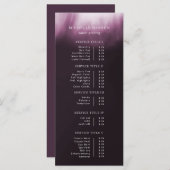 シンプル抽象芸術ピンクパープル価格表 メニュー (正面/裏面)