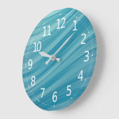 シンプル抽象芸術ブルーウェーブライン |壁時計 ラージ壁時計 (傾斜)