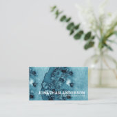 シンプル抽象芸術ブルーウォーター色インテリア設計者 名刺 (スタンド正面)