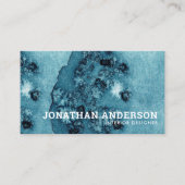 シンプル抽象芸術ブルーウォーター色インテリア設計者 名刺 (正面)