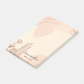 シンプル抽象芸術ミニマルボホピンクフローラ ポストイット (アングル)