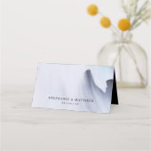 シンプル抽象芸術モダンブラックウォーター結婚カラー プレイスカード (裏面)