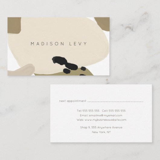 シンプル抽象芸術モダン職人名刺 予約カード (正面/裏面)