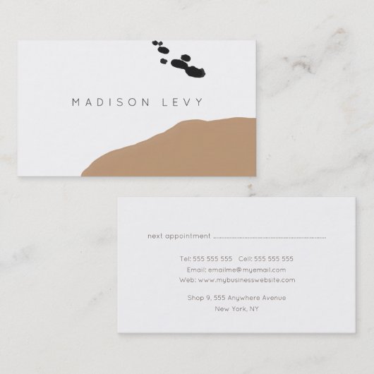 シンプル抽象芸術モダン職人名刺 予約カード (正面/裏面)