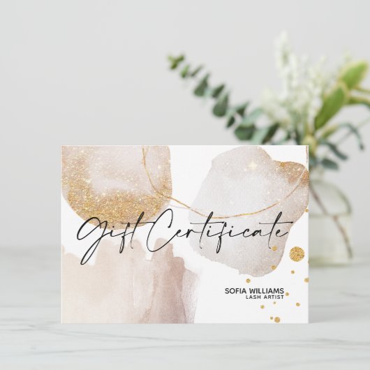 シンプル抽象芸術モダン証明書ギフトカード (スタンド正面)