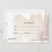 シンプル抽象芸術モダン証明書ギフトカード (裏面)