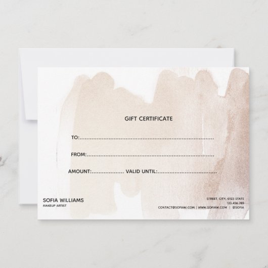 シンプル抽象芸術モダン証明書ギフトカード (裏面)