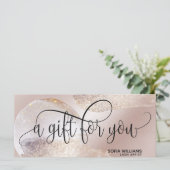 シンプル抽象芸術モダン赤面証明書ギフトカード (スタンド正面)