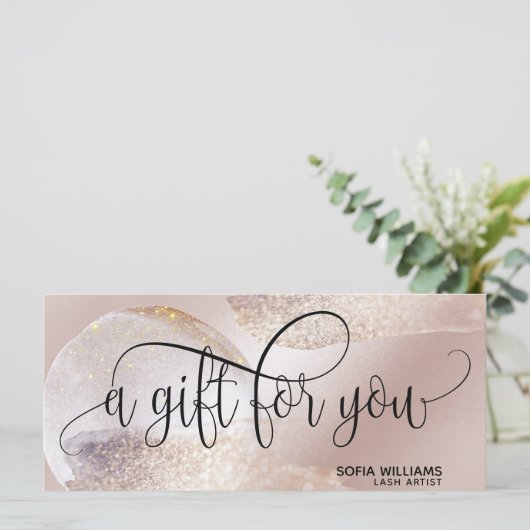 シンプル抽象芸術モダン赤面証明書ギフトカード (スタンド正面)