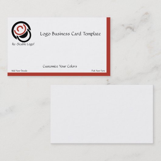 シンプル抽象芸術赤い円のロゴ 名刺 (正面/裏面)