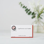 シンプル抽象芸術赤い円のロゴ 名刺 (スタンド正面)