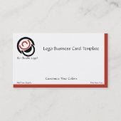 シンプル抽象芸術赤い円のロゴ 名刺 (正面)