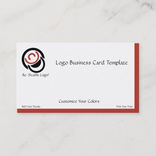 シンプル抽象芸術赤い円のロゴ 名刺 (正面)