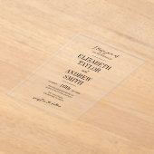 シンプル招エレガント待、美しい簡潔なフォント アクリル招待状 (レイダウン)