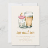 シンプル招待状とシーベイビーシャワー 招待状 (正面)