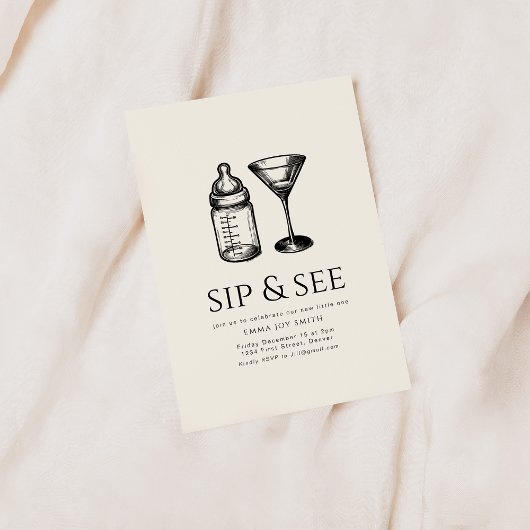 シンプル招待状とシーベイビーシャワー 招待状