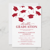 シンプル招待状赤ダブル 招待状 (正面)