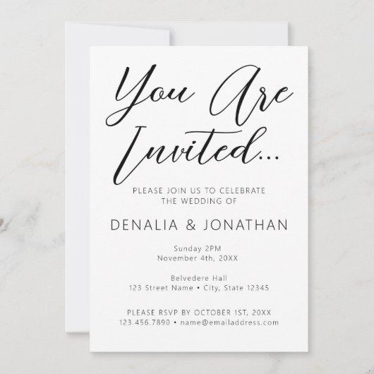 シンプル招待状 - 最小限のデザイン 招待状 (正面)