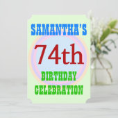 シンプル招待状「74番目の誕生祝い」 招待状 (スタンド正面)