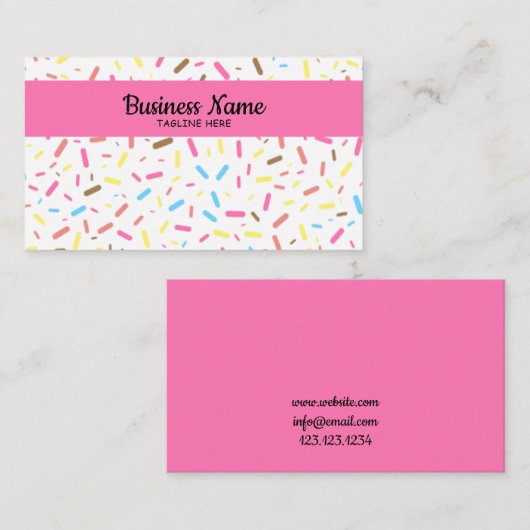 シンプル振カラフルりかけるつや消しアイスクリーム 名刺 (正面/裏面)