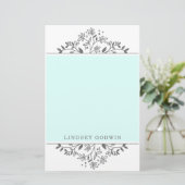 シンプル描フローラ青 便箋 (スタンド正面)