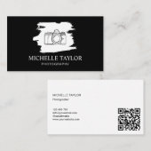 シンプル撮影プロフェッショナルカメラQRコード 名刺 (正面/裏面)